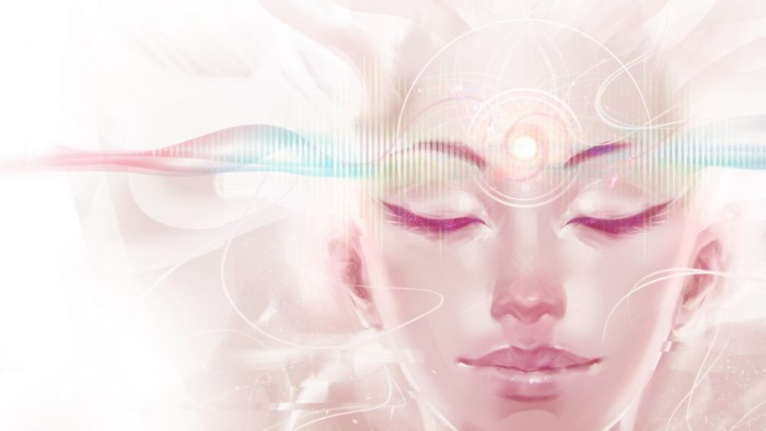 Digital art of a woman with abstract elements