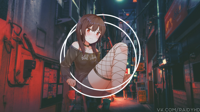 Megumin from KonoSuba in a dark alley
