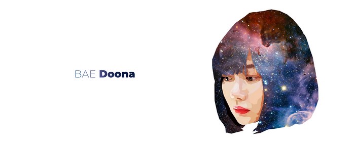 Doona Bae portrait with galaxy hair