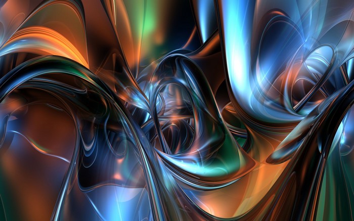 Abstract 3D Render with Orange and Blue Tones