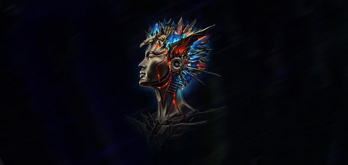 4K Digital Art of a Cyborg Head