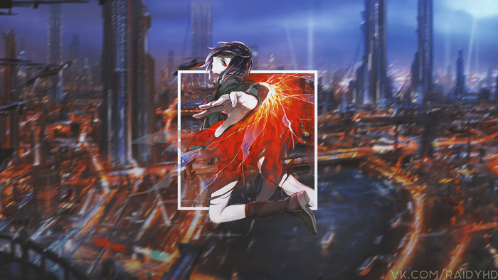 Touka Kirishima from Tokyo Ghoul with red eyes