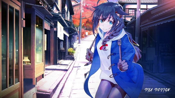 Shigure from Kantai Collection in anime style