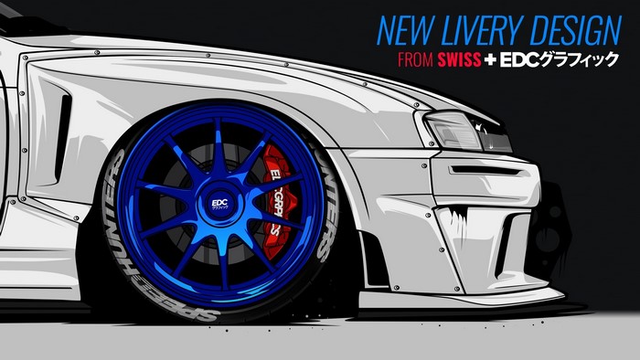 Nissan 200SX with Blue Colored Wheels