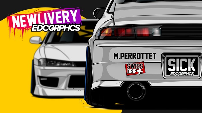 Nissan 200SX with "SICK EDCGRPHCS" livery