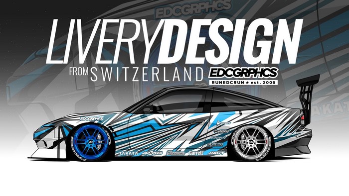 Nissan 240SX with EDC Graphics livery design