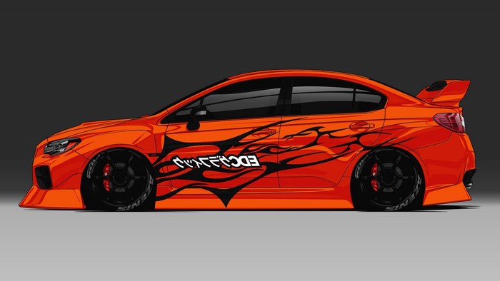 Subaru Impreza WRX STi Orange JDM Car