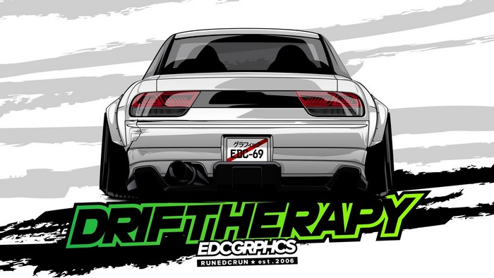 Nissan 240SX with EDC Graphics livery