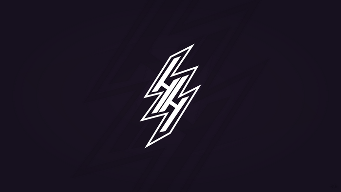 4K lightning bolt logo on purple background