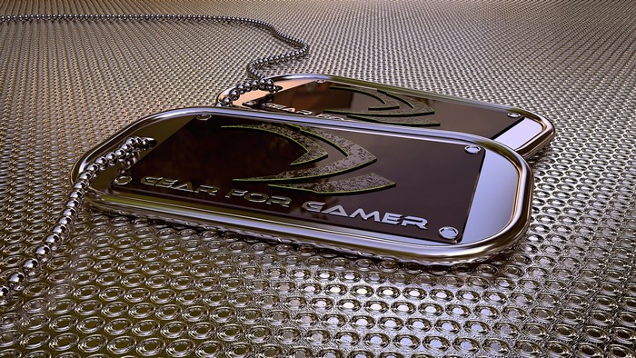 Nvidia Gear for Gamer Dog Tags on Metal Grid