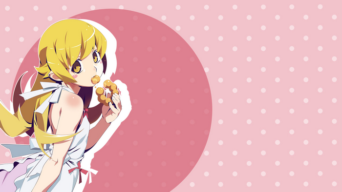 Oshino Shinobu from Monogatari Series eating a donut
