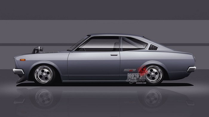 Silver Japanese JDM car render by Axesent Creations