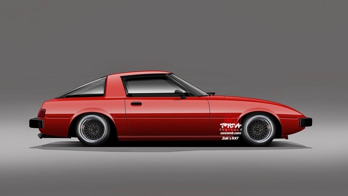 Red Mazda RX-7 FB by Axesent Creations