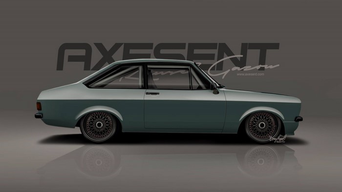 Ford Escort MkII render by Axesent Creations