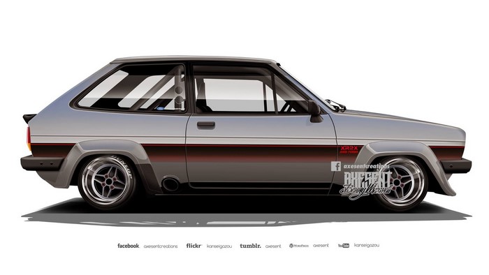Ford Fiesta XR2i Turbo render by Axesent Creations