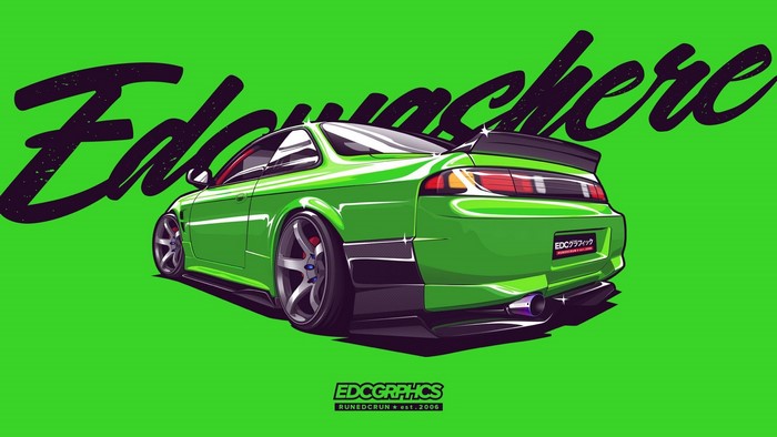 Green Nissan 200SX by EDC Graphics