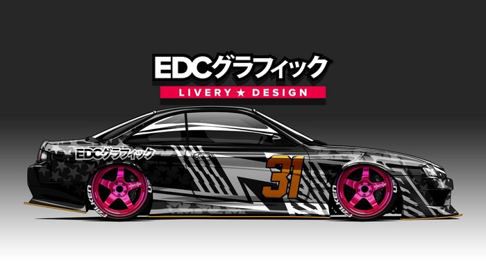 Nissan 200SX with EDC Graphics livery design
