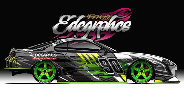 Toyota Supra with Colorful Racing Design