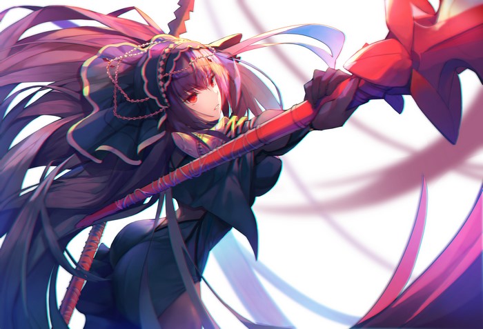 Scathach from Fate/Grand Order holding a spear