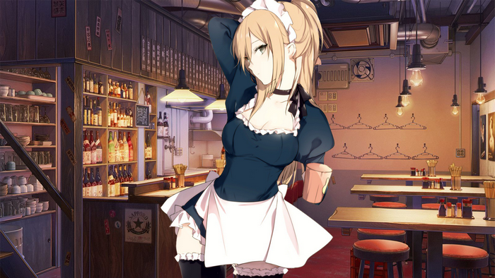 Maid in a Japanese bar