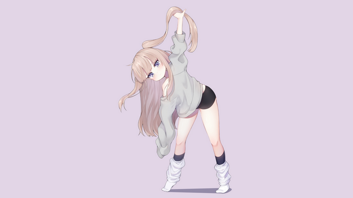 Anime girl with blonde hair dancing