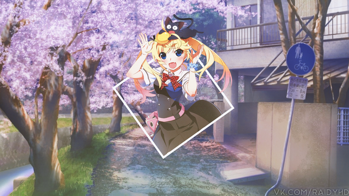Matsushima Michiru from Grisaia no Kajitsu with a cat