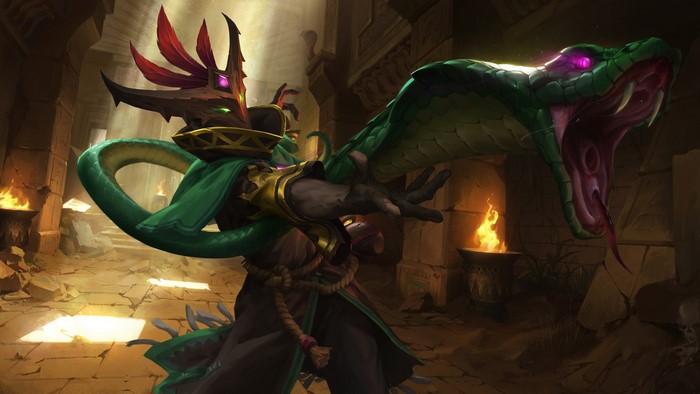 Sorcerer with a snake from Paladins: Champions of the Realm