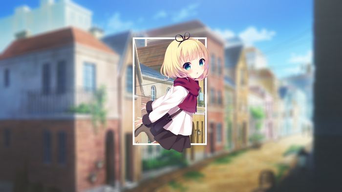 Kirima Sharo from Gochuumon wa Usagi Desu ka? in a street