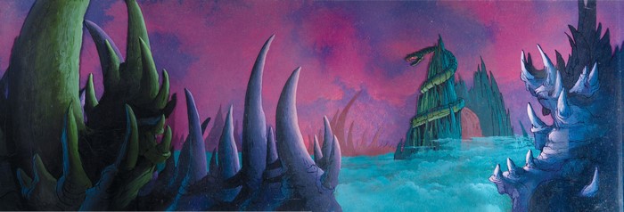 Fantasy landscape with Castle Grayskull from He-Man