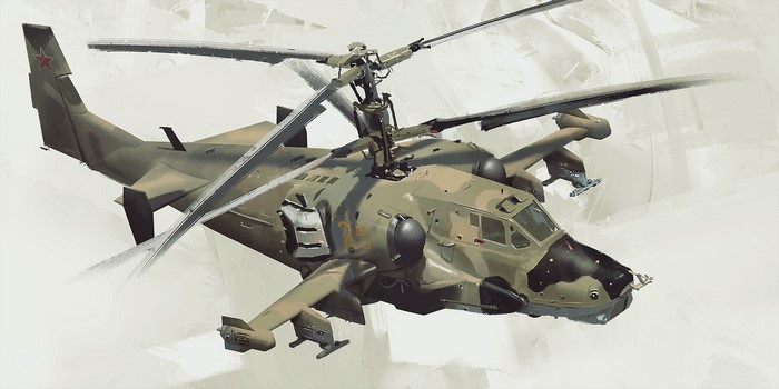 Kamov Ka-50 attack helicopter concept art