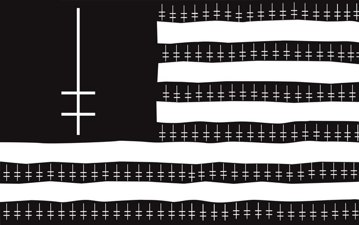 Marilyn Manson band logo flag parody