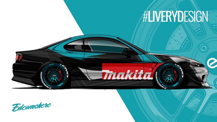Nissan Silvia S15 with Makita livery design