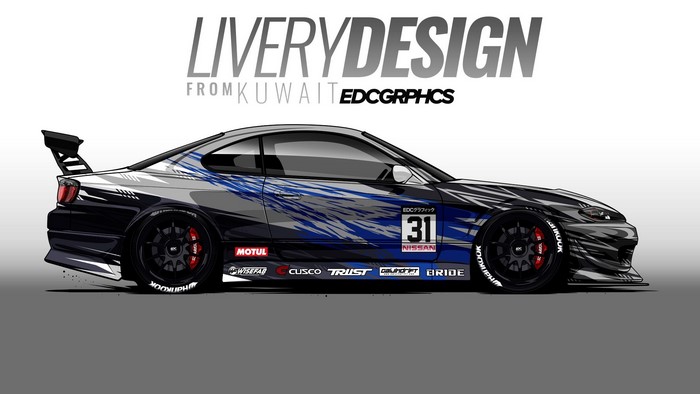 Nissan Silvia S15 Race Car Side View