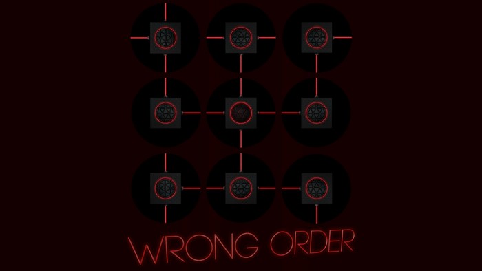 Geometric pattern with text WRONG ORDER