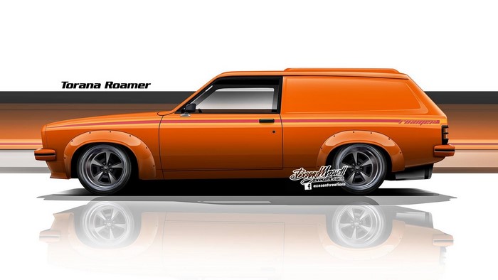 Orange Holden Torana Roamer panel van digital art