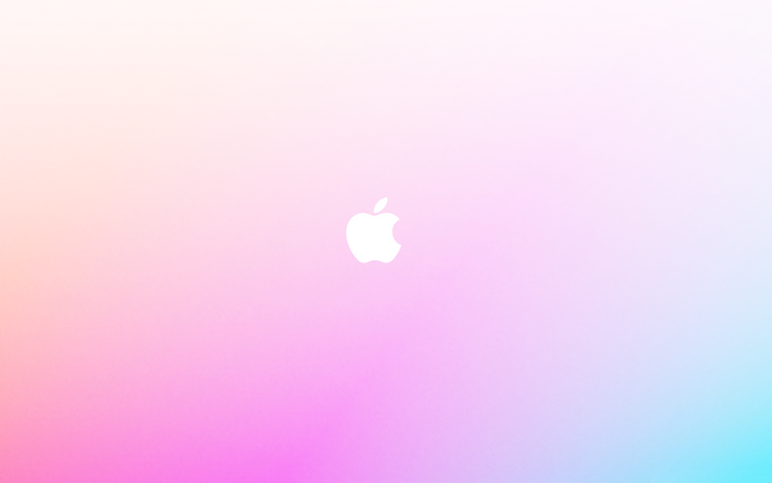 Apple logo on a soft gradient background