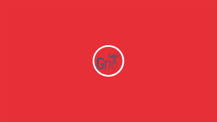 GNU logo with a bull silhouette