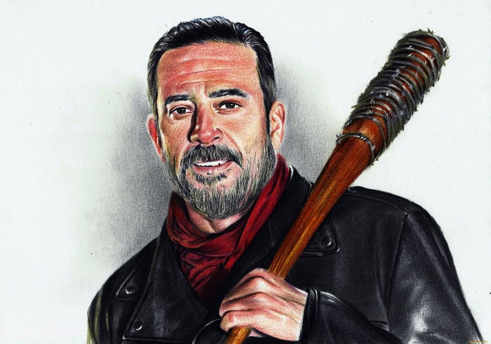 Jeffrey Dean Morgan as Negan from The Walking Dead with Lucille