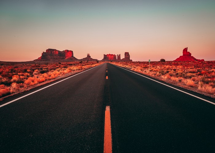 4K Desert Landscape Road in USA