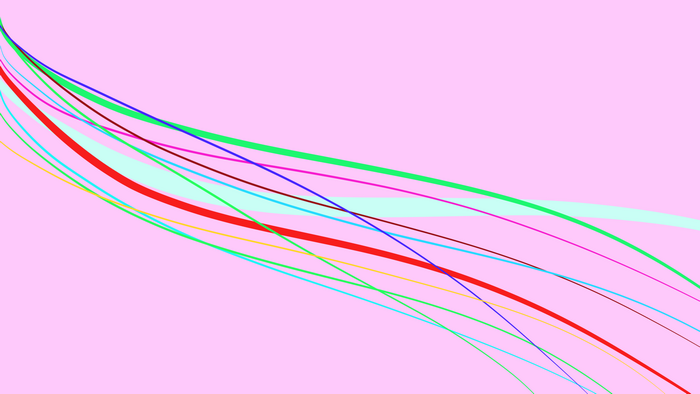 Abstract colorful lines on pink background