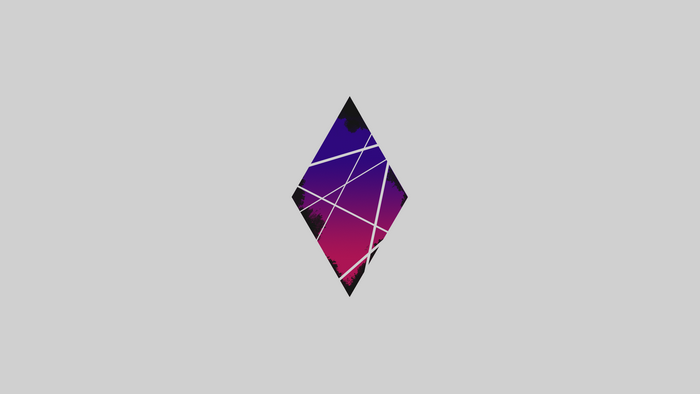 Geometric rhombus with gradient and lines