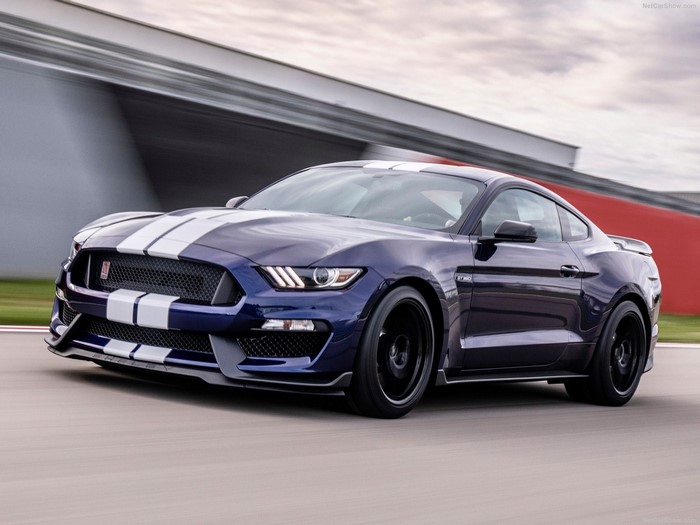 Ford Mustang Shelby GT350 on a Racetrack