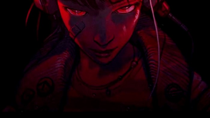 D.Va from Overwatch looking at viewer
