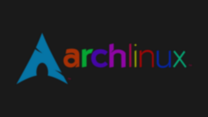 Arch Linux logo with colorful text