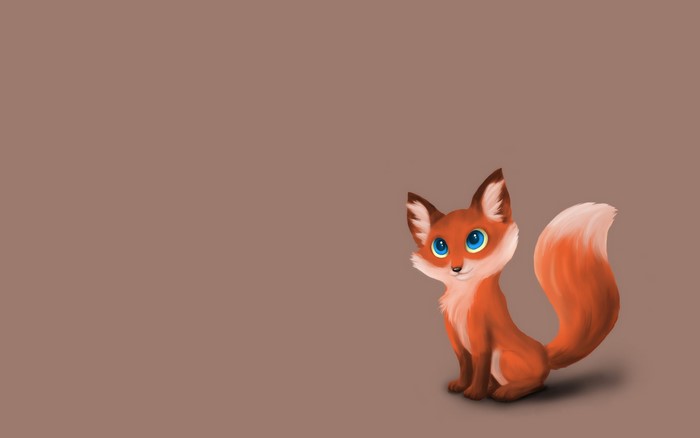 Minimalist digital art of a cute fox