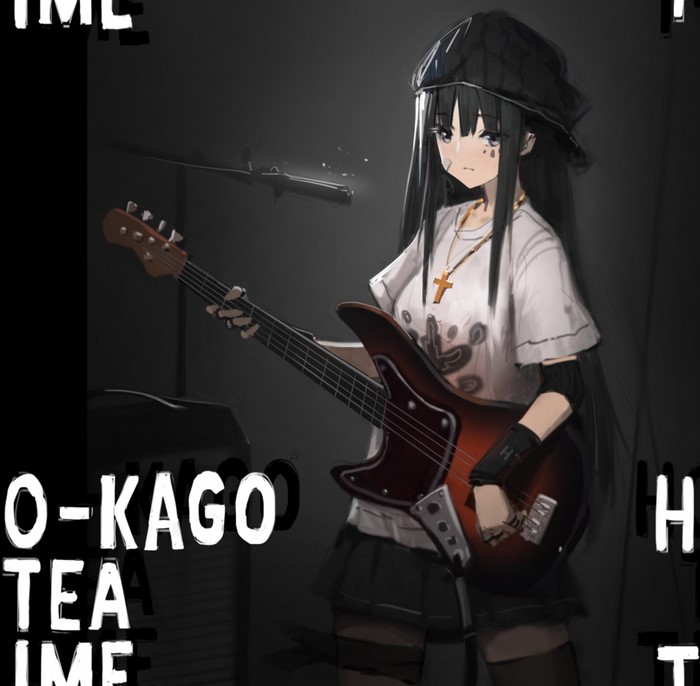 Akiyama Mio from K-ON! playing guitar