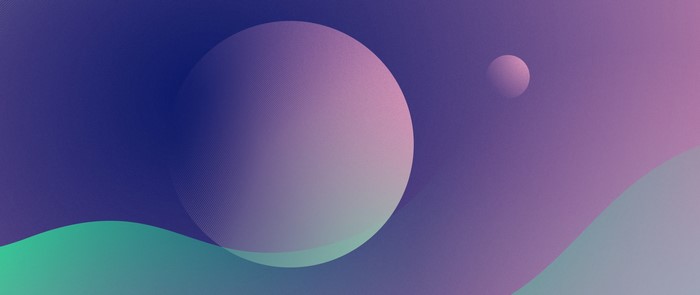 Abstract gradient with spheres and waves