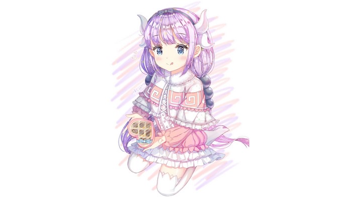 Kanna Kamui from Kobayashi-san Chi no Maid Dragon holding chocolates