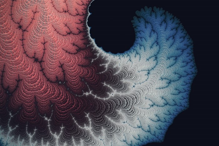 Abstract fractal pattern with red and blue colors