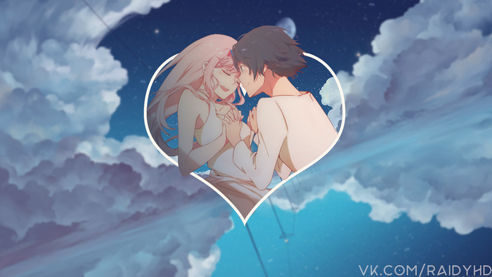 Zero Two and Hiro from Darling in the FranXX